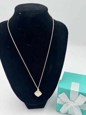 Tiffany & Co. Sterling Silver Necklace with Tag Charm (box & pouch not included)